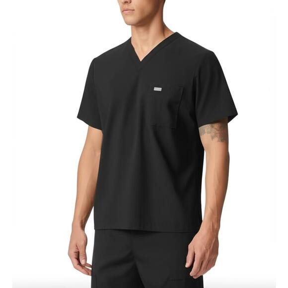 FIGS Mens Size XXL Scrub Top Black Medical Workwear Comfortable - Picture 1 of 7